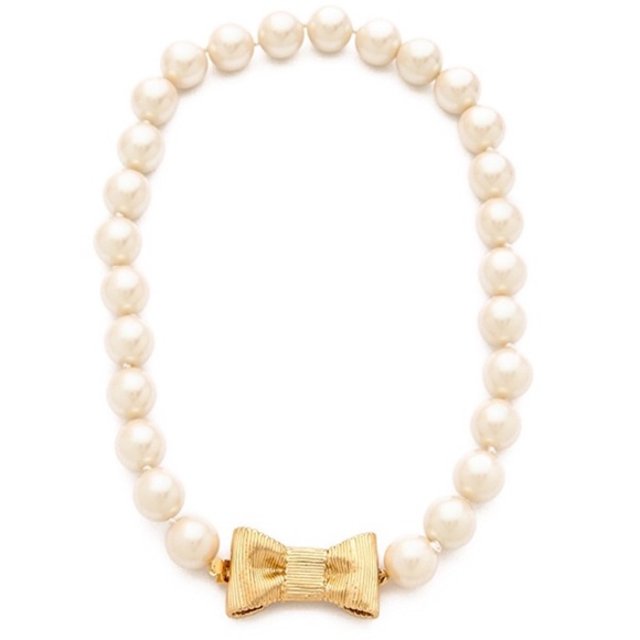 Kate spade vintage wrapped up pearl gold bow necklace - Picture 3 of 10